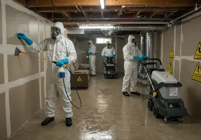 Basement Moisture Removal and Structural Drying process in Yutan, NE